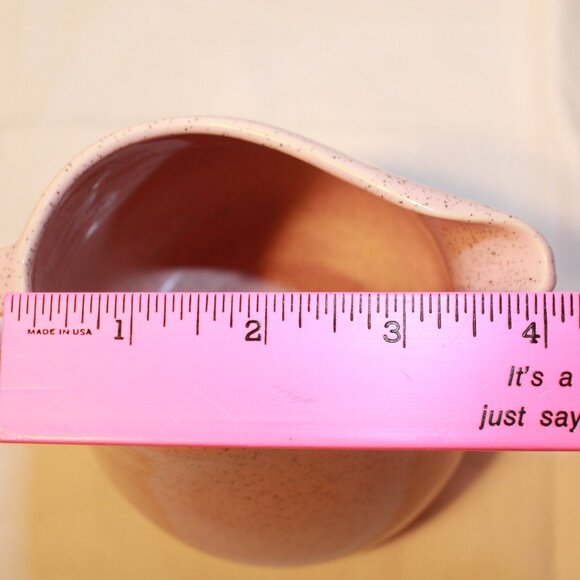 Bauer Mid Century Pink Speckled 4.5" Pitcher - Vintage Retro Grannycore - EUC - Picture 9 of 10